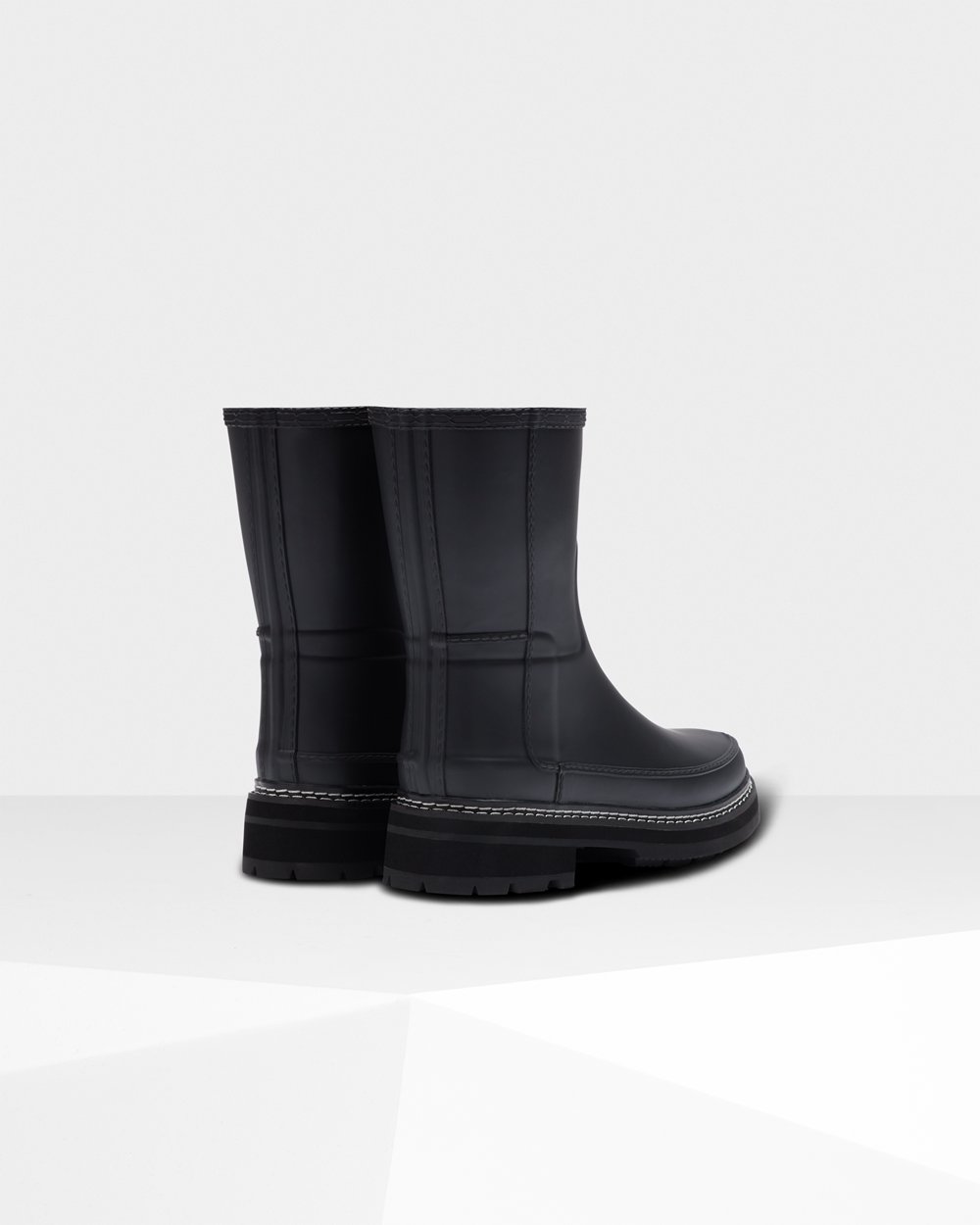 Botas de Lluvia Cortas Hunter Mujer - Refined Stitch Detail - Negros - VKMFXSC-43